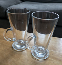 2 x Latte Glasses Tea Cappuccino Hot Chocolate Coffee Tall Latte Mugs 240ml