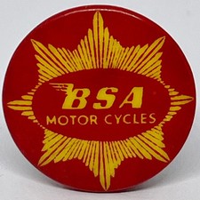 Original 1960s BSA Motorcycles Button Pin Badge British Motorbike Rider Biker