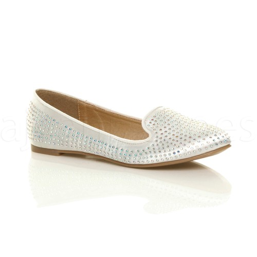 Womens ladies flat diamante - flat,
