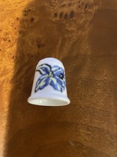 1978 Coalport Blue Floral Vintage Mother Thimble In Perfect Condition