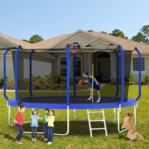 14ft trampoline basketball - trampoline, w/basketball