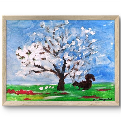 Cherry tree squirrel modern - tree,