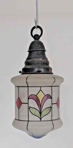 Vintage glass hall lantern - vintage,