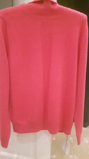 100% Pink Cashmere Roll neck