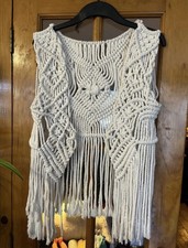 Handmade Vintage Macrame Boho Waistcoat Vest Size Small