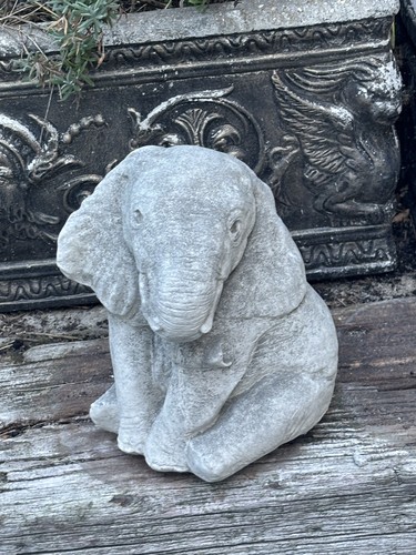 Stone garden elephant - garden, ornament