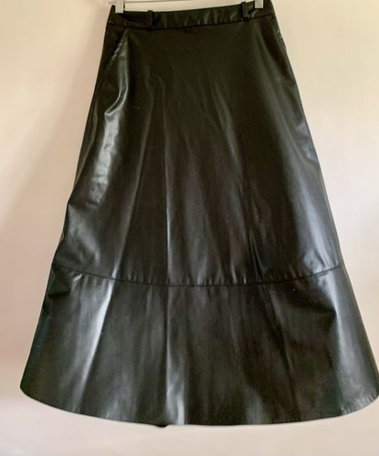 Zara black faux leather mid - zara,