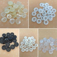Plastic Shirt Buttons 11mm or 12mm PK 25 White Cream Off White Black You Choose