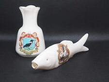 Vintage Crestware Armorial China Grafton BAJ & Sons Dover Fish and Royston Vase