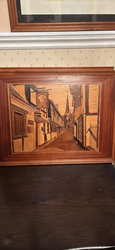 Antique marquetry picture - marquetry,