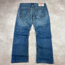 True Religion baggy jeans Mens 34" navy hip hop skater grunge jeans back patch