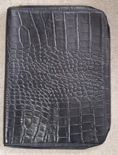 Mulberry Leather Document Holder, Black Embossed