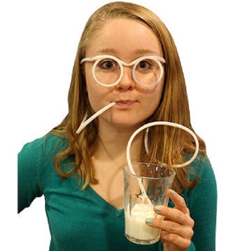 Straw glasses assorted - 1x,