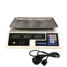 40kg/5g Digital Price Computing Retail Weight Scale Shop Commercial Market White