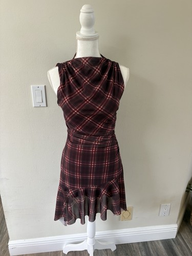 Vici asymmetric burgundy plaid - asymmetric,