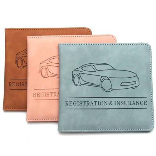 Leather car document holder - document,