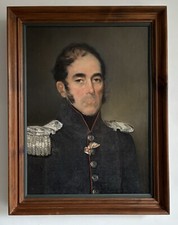 Portrait of  Gentleman , 19th Century Oil Painting, Military Officer 