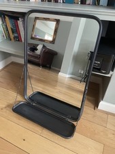 Black Metal Rectangular Mirror With Shelf