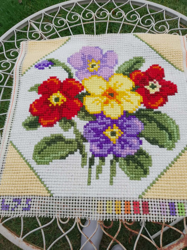 Completed needlepoint tapestry - completed,
