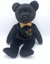 Rare Vintage Beanie Babies 1999 TY Edition: "The End" Black Bear retired. 8"