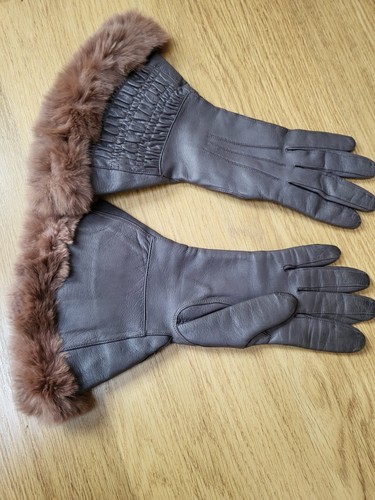 Ladies vintage grey leather - vintage,