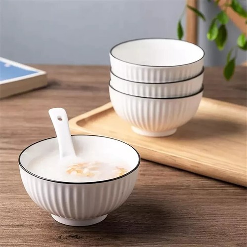 White ceramic cereal rice - white,