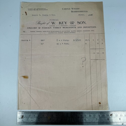 1930 billhead key son - w,