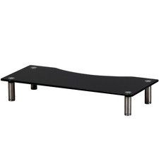 Adjustable Monitor Stand Riser For TV PC DVD Computer Desk Screen Keyboard Black