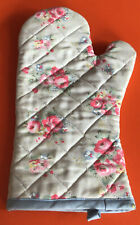Cath Kidston Flower Oven Glove Quilt Padded Mitt Rose Print Blue Vintage Retro