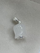 White Quartz and Tanzanite 925 Sterling Silver Tulip Flower Pendant