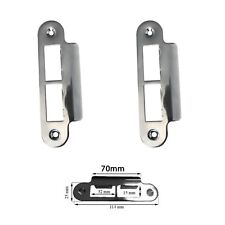 Door Strike Plate Polished Chrome or Brass Long Plates Tubular Mortice Latch