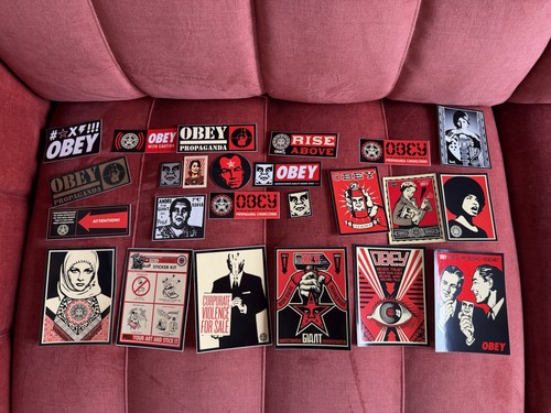 Shepard fairey 100 stickers - shepard,