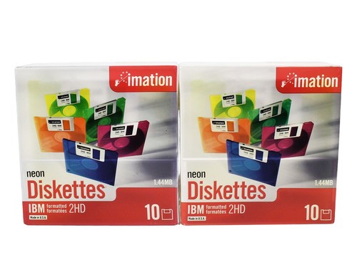 20x imation neon diskettes - neon,