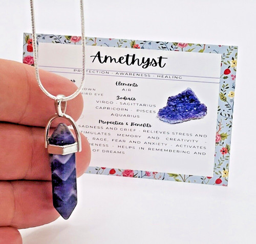 Amethyst necklace quartz - amethyst,