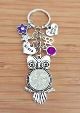 Birthday Gifts Lucky Sixpence Charm Keyring 30th 40th 60th 70th Gift for her