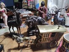 Antique BRASS Horse carriage pulling Gypsy Caravan Romeni V/Heavy 15"Inch