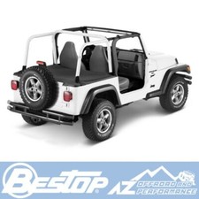 Bestop Duster Deck Cover For '92-'95 Jeep Wrangler YJ Black Denim w/ Soft Top