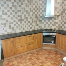 ex display crown kitchen solid oak unit - black spectled granite w/tops