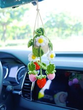 Crochet Strawberry & Daisy Car