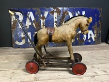 Decorative Push Along Toy Horse. Distressed Condition ~ Antique Vintage
