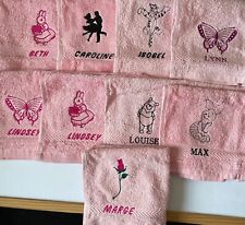 Personalised GIRLS names PINK face flannel/cloth £3.50  inc p&p