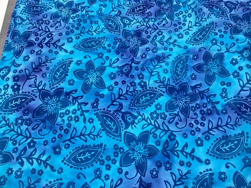 Blue floral batik 100 - floral, batik-100%