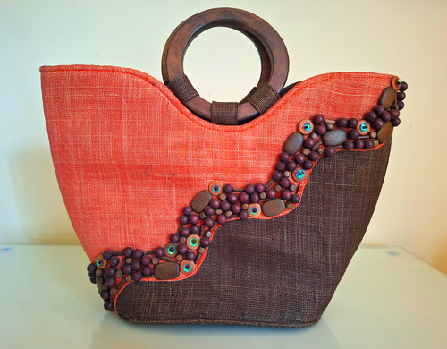 Capiz brown orange woven - capiz, &