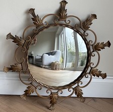Vintage round convex mirror - vintage,