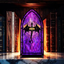 Fantasy Book Nook Four Wing Dragon Library Insert Purple Dragon Booknook