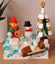 LEGO Christmas Elf decoration scene. Ideal Gift Idea.