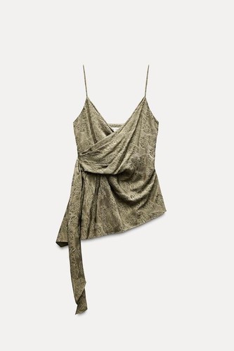 Zara green asymmetric draped - green,