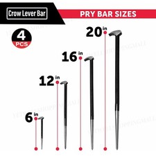 4 Heel & Toe Pry Bar Set Heavy