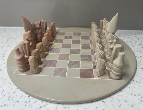 Vintage african chess - set, hand