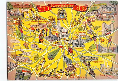 Postcard city county borough - city,